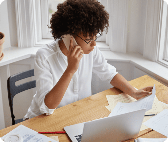 top-view-busy-female-startuper-works-from-home