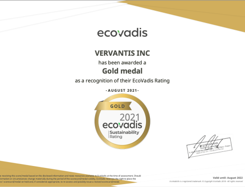 Vervantis in top 5% of EcoVadis Sustainable Companies!
